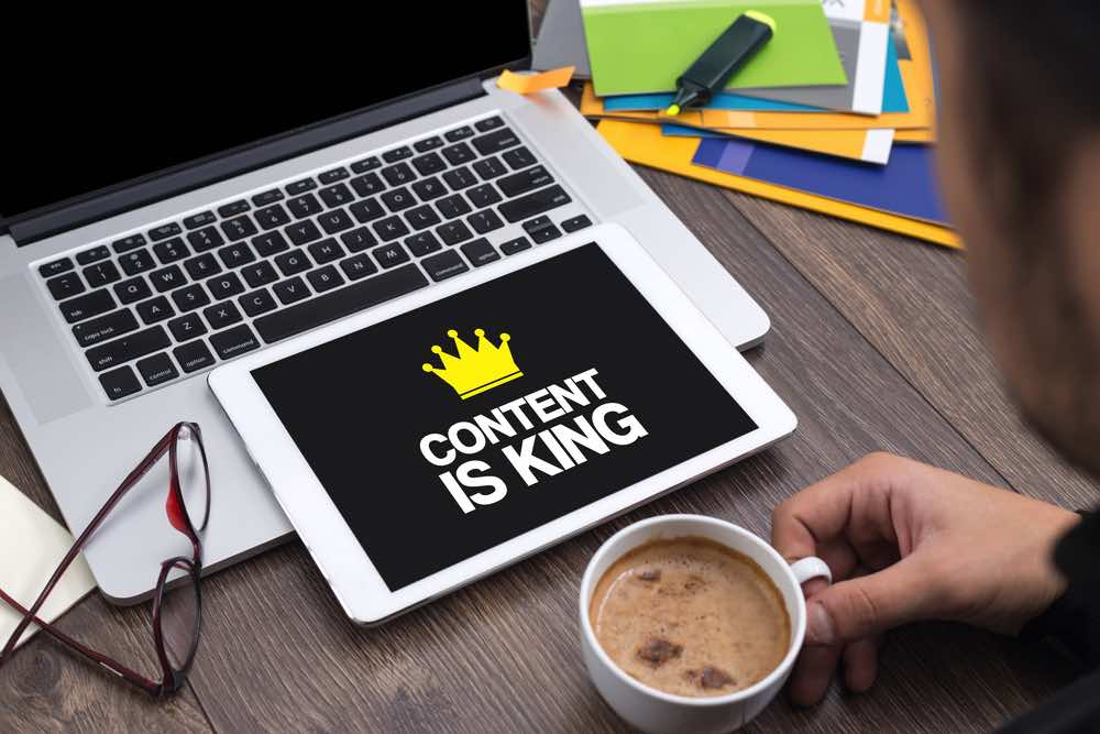 Content is King Laptop Coffee